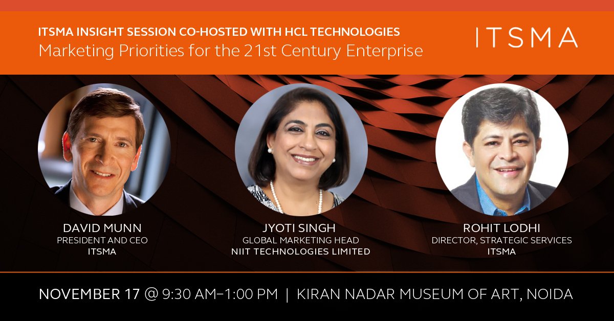 MomentumITSMA's tweet photo. Fortunate to have .@singh_jyoti1of @NIITTech
sharing her insights at our session tomorrow! thhttp://bit.ly/2InsightIN https://t.co/yGZU67hkaE