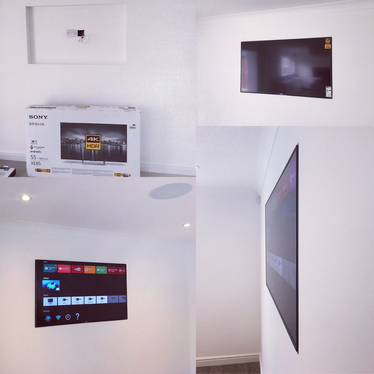 csviuk's tweet photo. Flush mounted 55" 4K, wall mounted curved 55", multiroom audio #smarthome, @MonitorAudio Handling the Audio @Sonos @ACELtd1 @homeautomation https://t.co/nEoUmVXL6h