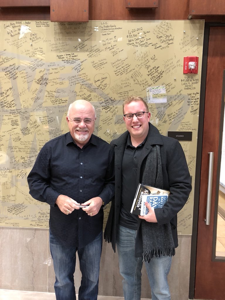 EvanBCox's tweet image. It was one of my life goals to meet @DaveRamsey in person. He is a big #hero of mine. It was just a couple seconds to sign two books &amp;amp; take a picture with me, but I’ll have that memory for a long time. Means a lot to me. Thank you