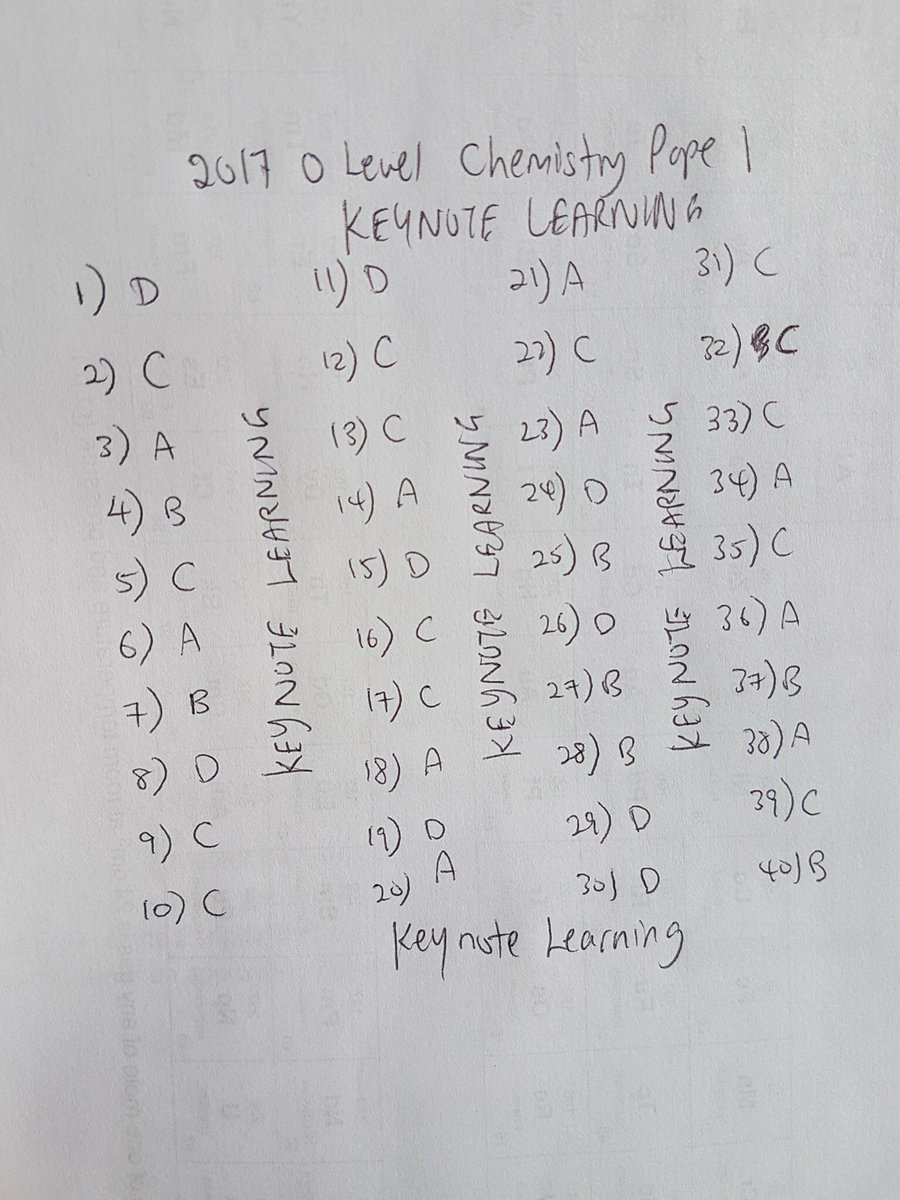 AccuratePie's tweet photo. pure chem p1 answers #olevel https://t.co/OZADQcs5bn