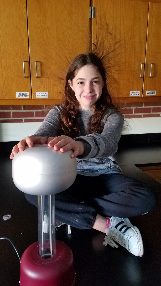 Playing with static electricity at Northwood in science class while learning about forms of energy #112pride