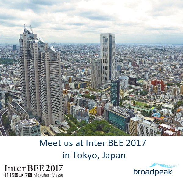 broadpeak's tweet photo. Meet with us at #InterBEE to learn more about our #CDN and video delivery solutions at stand #4208 and #5307.
#CDNselection, #multicastABR, #cloudPVR, #LocalCaches
https://t.co/xTSDRm2pqa https://t.co/j6MineBIj6