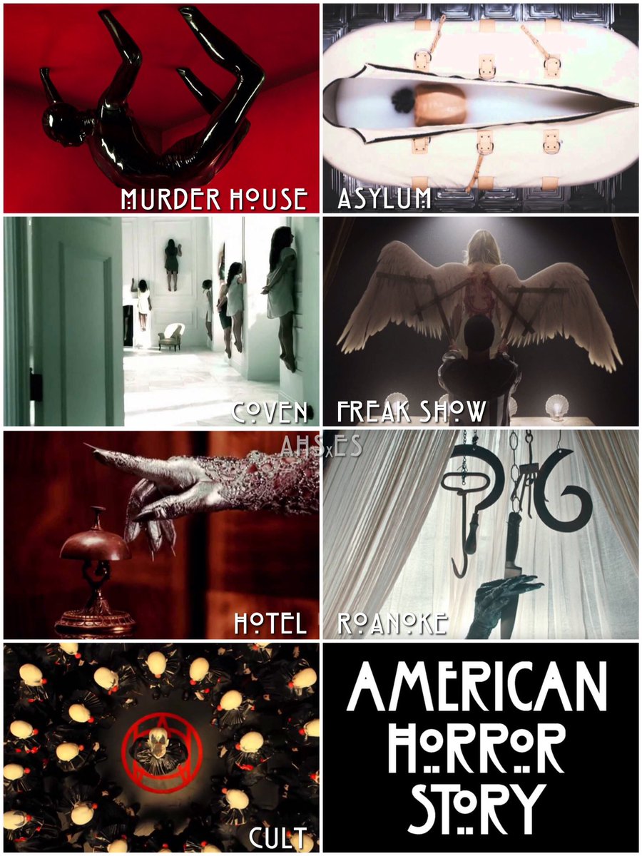 AHSxES's tweet photo. Ya que ha terminado la última temporada de American Horror Story, estaría bien saber cuál es vuestra favorita.
¿Cuál es vuestro TOP 7? https://t.co/PKv0M9ef6R
