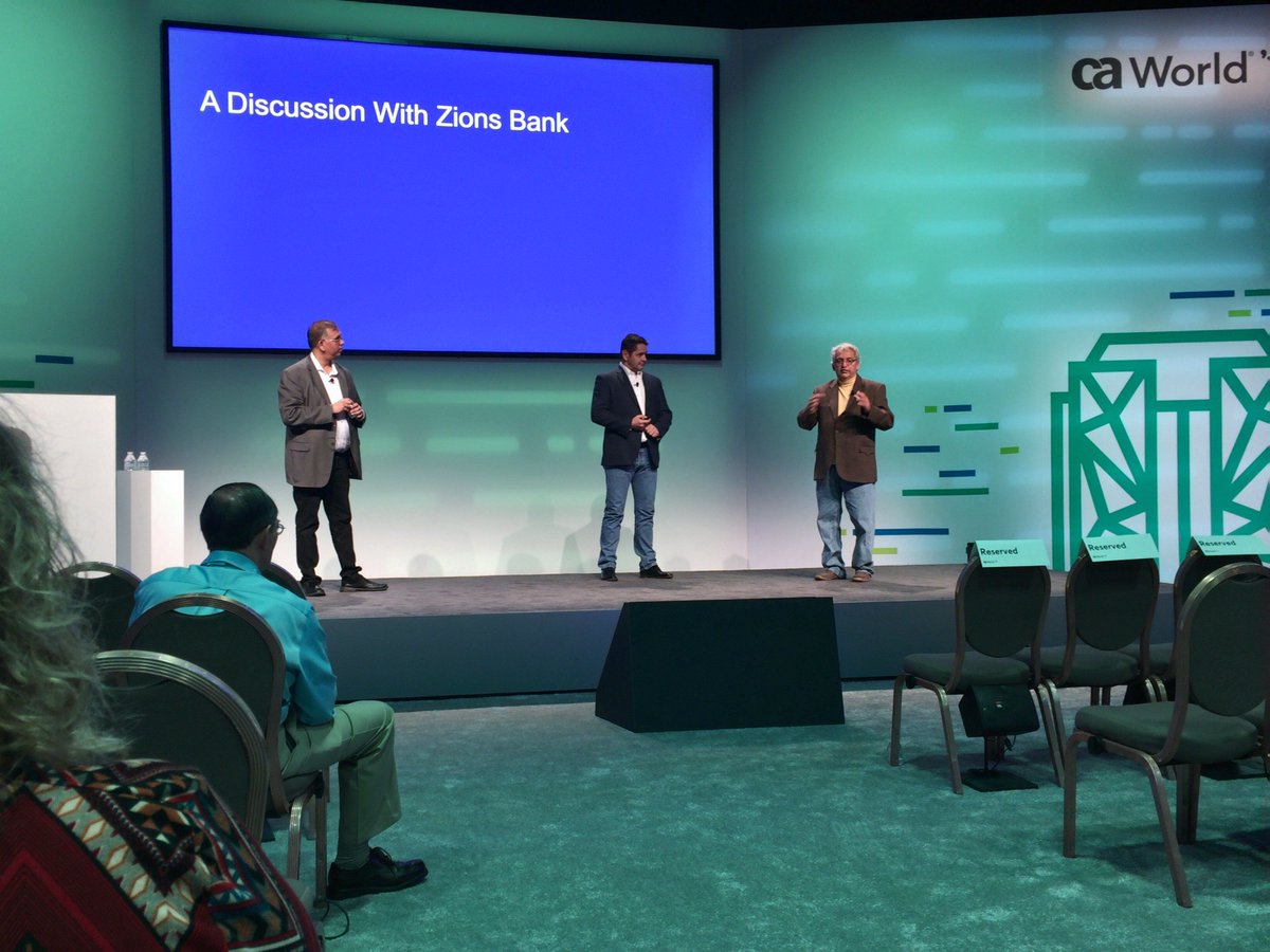 Pete Garza of Zion’s Bank, praising CA DCD  and its ability to identify sensitive mainframe data. #CAWorld