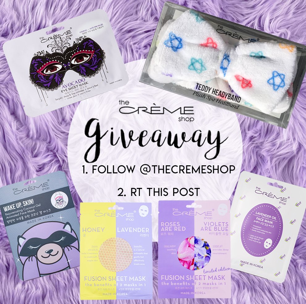 TheCremeShop's tweet photo. Relax in a face mask &amp; our new Teddy Headyband! 😌
 It's #Giveaway time! Tag your friends!
Make sure to follow us &amp; #RT this tweet to win what's in the photo😘
https://t.co/WK65IOcXKu https://t.co/p5rCAvNI1o