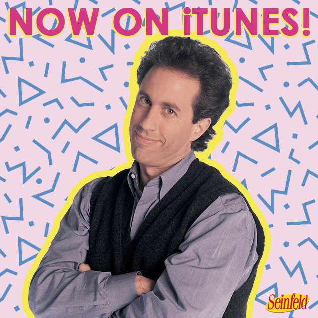 iTunes's tweet photo. The one-of-a-kind "show about nothing" is here!
Own #Seinfeld on iTunes.
cc @SeinfeldTV
https://t.co/PRiB2YR33a https://t.co/u1MJ02lTQf