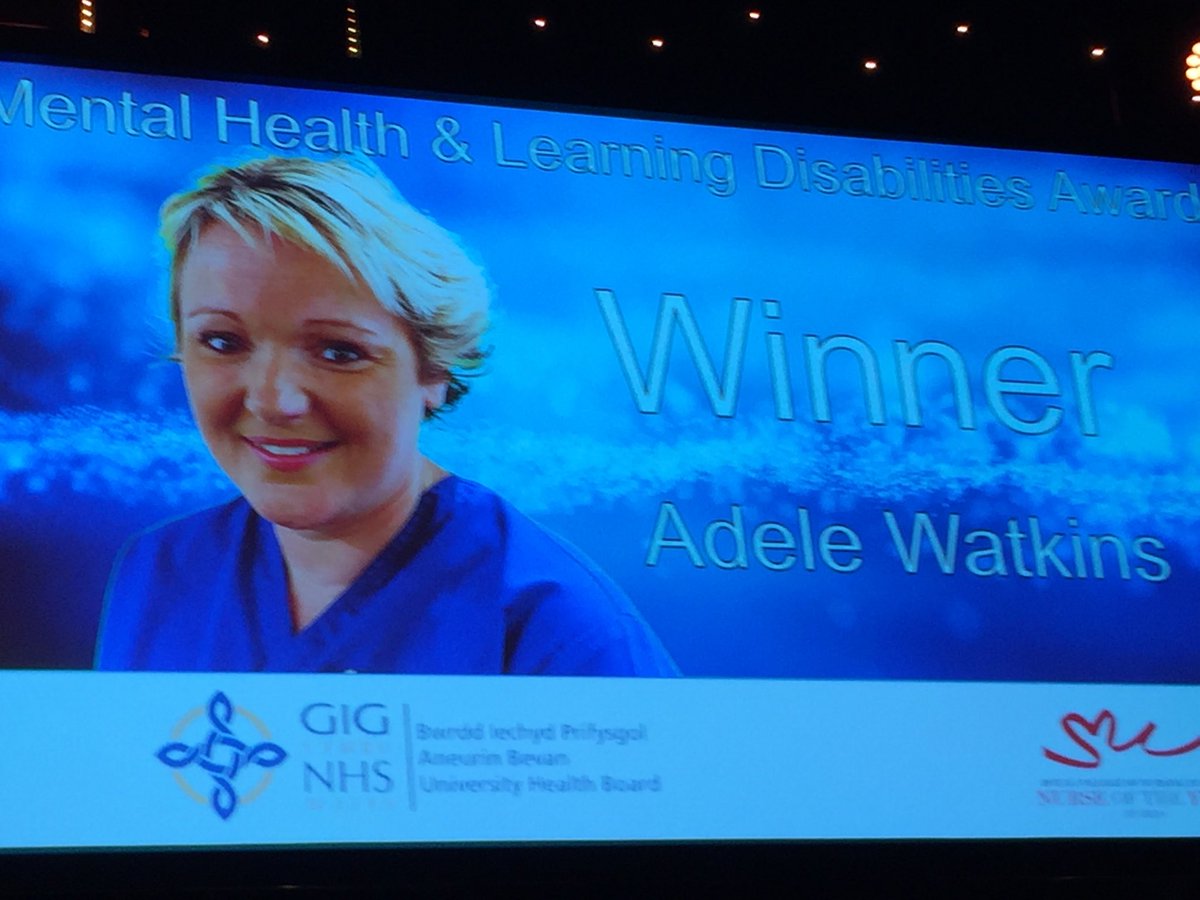 Congratulations to Adele Watkins, winner of Mental Health and Learning Disabilities Award! WalesNOTY2017