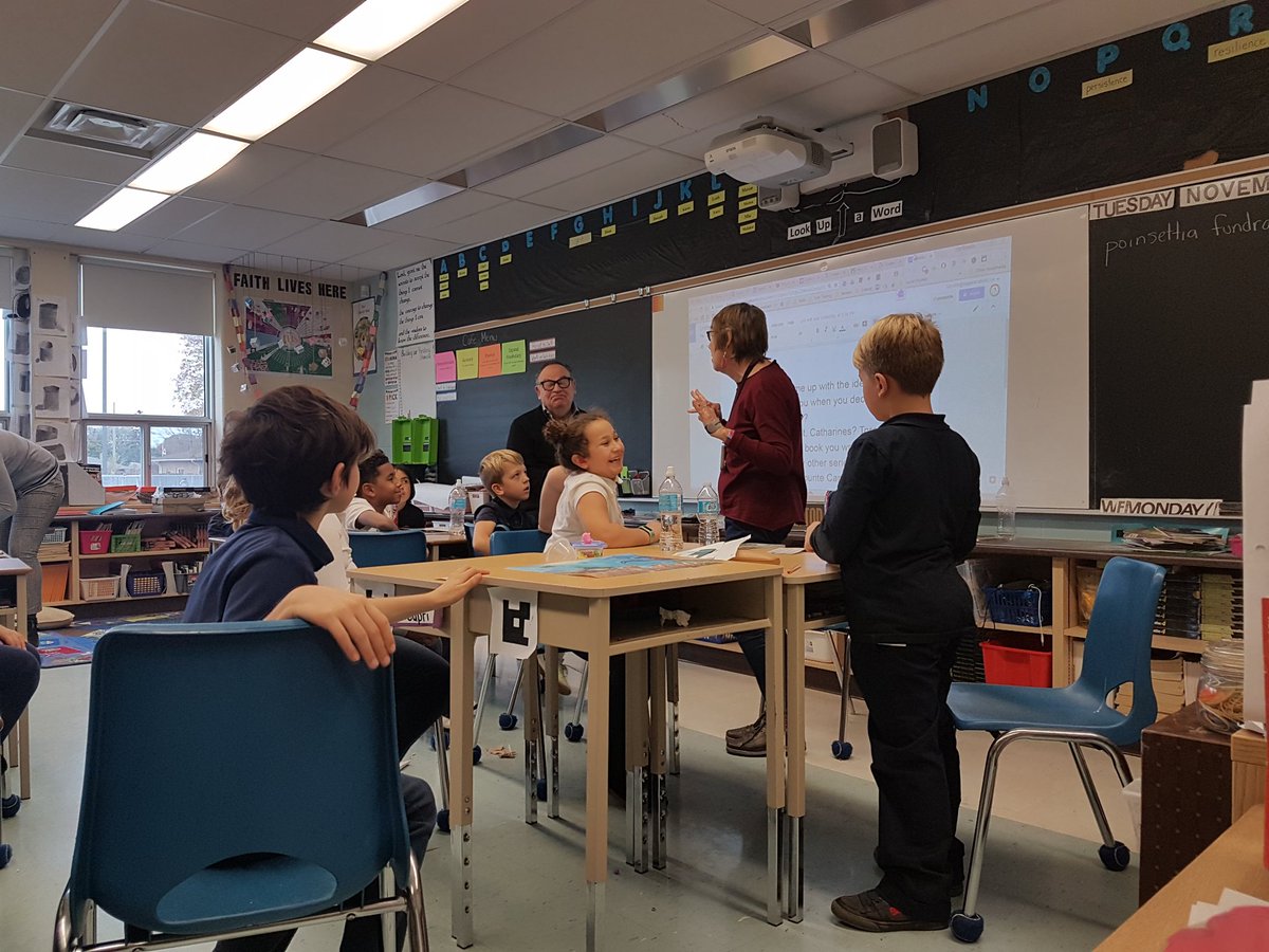 TurcottesGr34s's tweet photo. @niagaracatholic We were so lucky to spend the afternoon with the author Freida Wishinsky! We are turning books from her Canadian Flyer series into Graphic Texts. #MakerLit https://t.co/XmkiEsX6LW