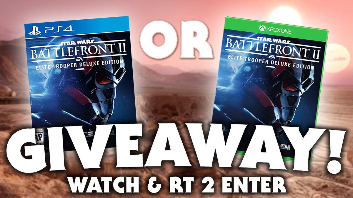 MassiveNetwork's tweet photo. In today's Live Stream, I'm giving away #StarWarsBattlefrontII Deluxe Edition!
Winner chooses #XboxOne or #PS4! 🎮

RT &amp; Watch to Enter #Giveaway: https://t.co/3oh87HSfeV https://t.co/QLVoMKJpUb
