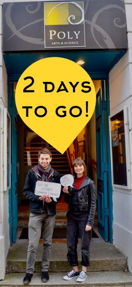 2 days to go until our campaign day!
Check out Facebook to learn the 3 things we learnt from having a #climateconvo with <a href="/PolyFalmouth/">Poly Falmouth</a>.
Don't forget to share your #climateconvo with us to be in with a chance to win a free ecoffee cup!