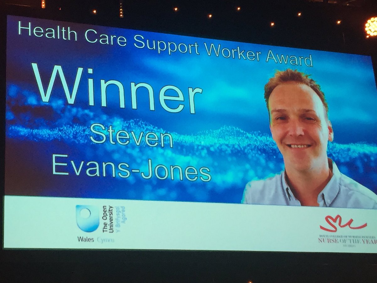 Very well done to Steven Evans-Jones on winning the Healthcare Support Worker Award #WalesNOTY2017