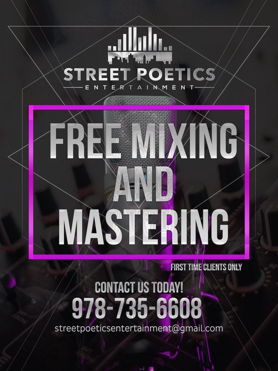 SPEnt_LLC's tweet photo. First one is free! Get 3 tracks done for $120 #mixng #mastering #music #audio #audiopost https://t.co/p9snQpJ0lv