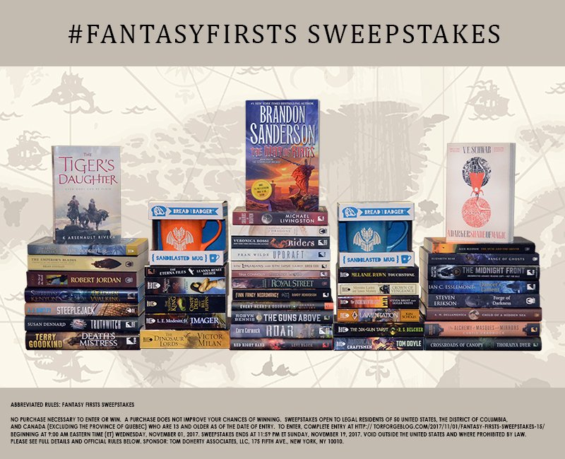 torbooks's tweet photo. There's still a few days left to enter for a chance to win 40 books from 40 fantasy series (and 2 book dragon mugs)!!
#FantasyFirsts
https://t.co/HRNxCjqkBL https://t.co/wdVNyxOz8S