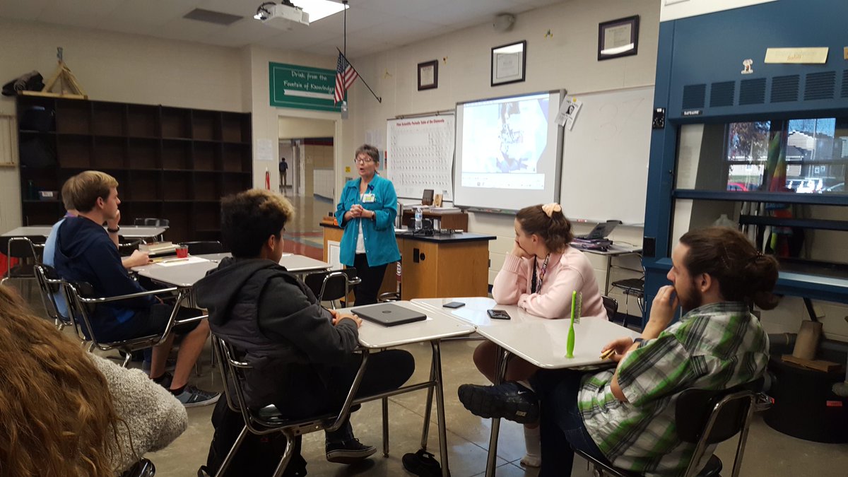 GHS_ChemClub's tweet photo. Incredible presentation from Pat Long @CoxHealth to speak about Medical Explorers. She is a wealth of information about the many resources and opportunities available to high school students in this program. @GHS_ScienceTeam https://t.co/IMvvxCxm49