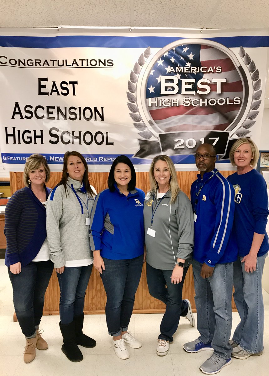 EA_High_School's tweet photo. EAHS GETS NATIONAL RECOGNITION! 
The U.S. News &amp; World Report announced their 2017 BEST HIGH SCHOOLS.  East Ascension High School has earned a place on this list! Way to gEAux Spartans!  #ExcellenceAlways  #wEAre https://t.co/cC7rx093WO