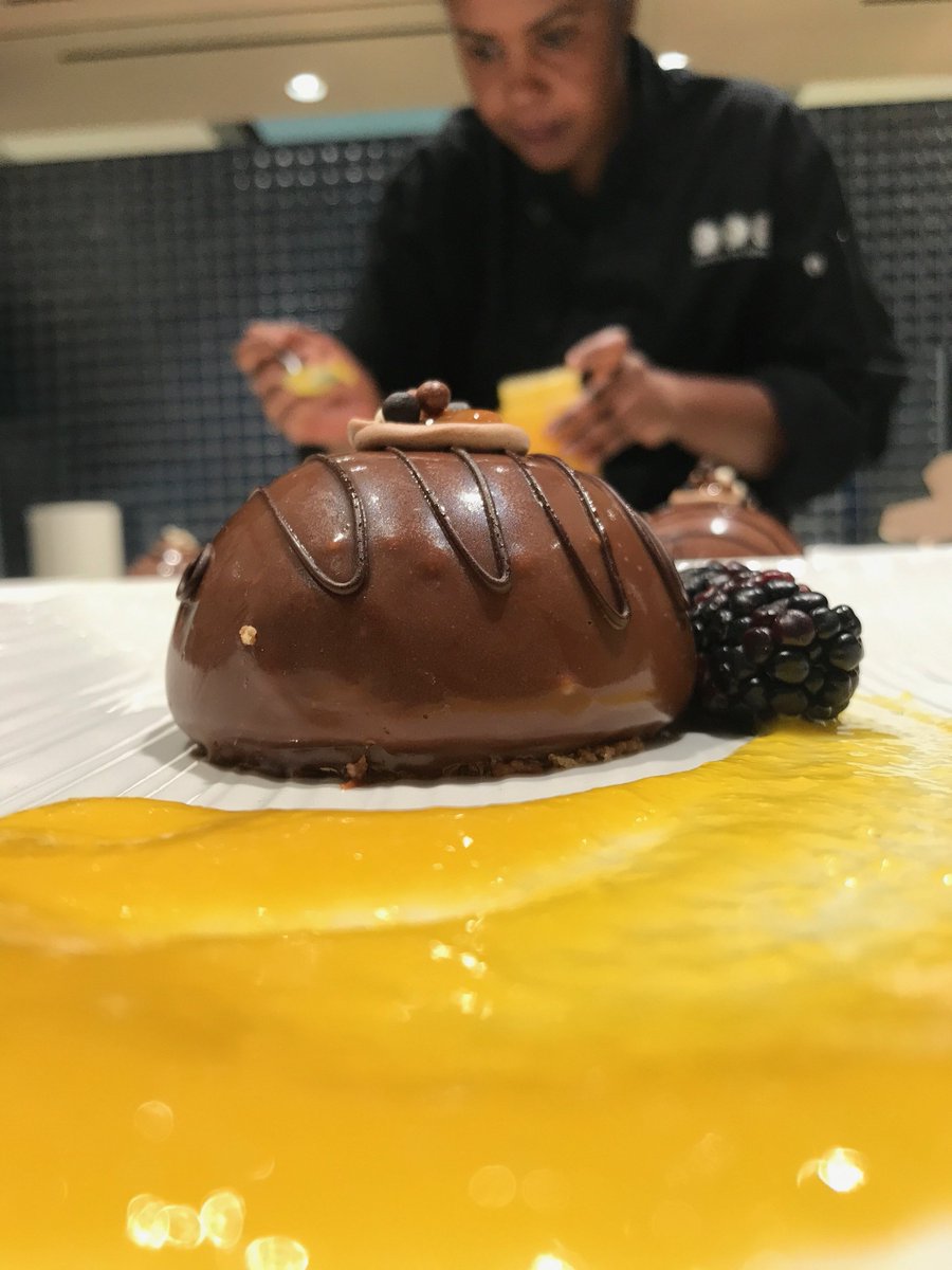 DMCCatering's tweet photo. Chef Libin, Hard at Work, plating up Dessert! #DMCCatering #greatfoodgreatpeople #dessert #dulcedeleche #catering #cantstopeating https://t.co/MFqEty1IIQ