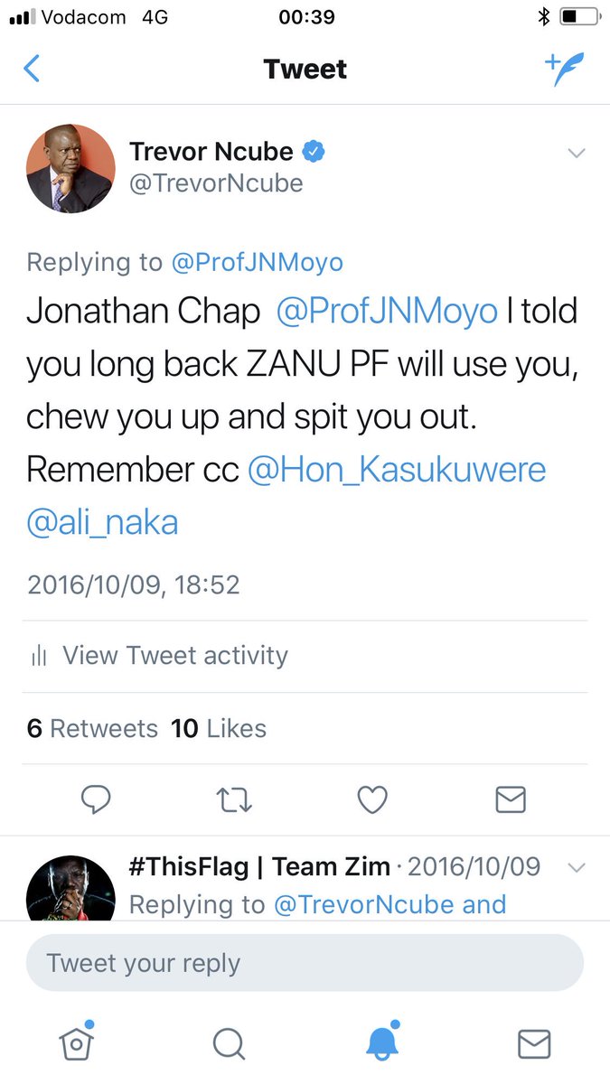 TrevorNcube's tweet image. I said this to @ProfJNMoyo and @Hon_Kasukuwere almost a year ago.  I don’t gloat. Life #Zimbabwe 
👇🏿