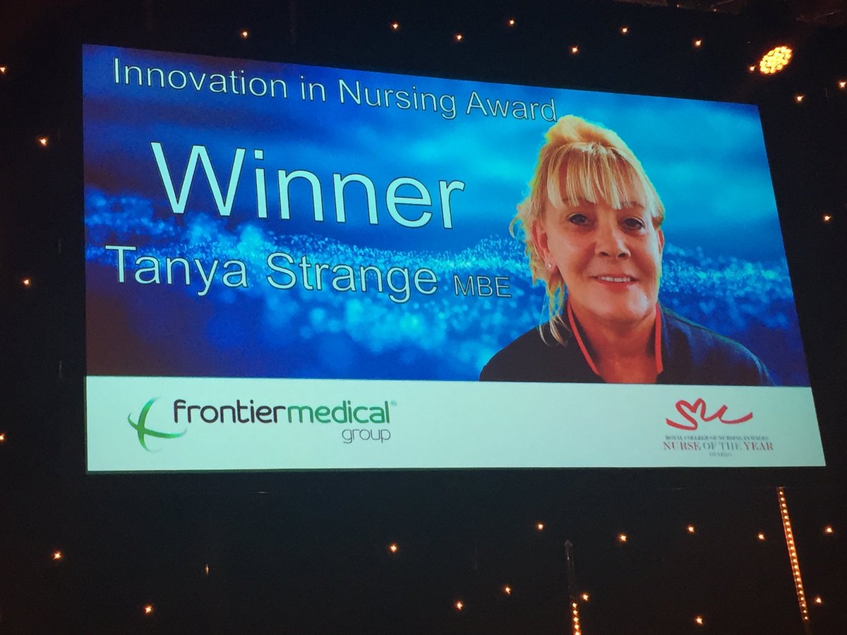 Innovation in Nursing and Lifetime Achievement Awards go to the very inspiring Tanya Strange - #WalesNOTY2017