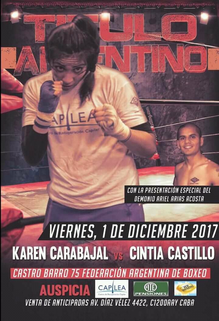 almagroboxing's tweet photo. Viernes 1/12 en la @FABoxArg Nuestra referente #karenCarabajal vs #CintiaCastillo x el #TituloArgentino . Anticipadas en el #AlmagroBoxingClub #VamosBurbuja https://t.co/4wV8x8YDhF