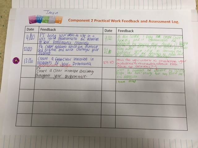 StockgrnCapa's tweet photo. Our year 10 GCSE Drama students making sure they are setting regular targets to inform their focus for their practical component 2 devised performances. #CAPAeducation https://t.co/RRhXWhDtl1