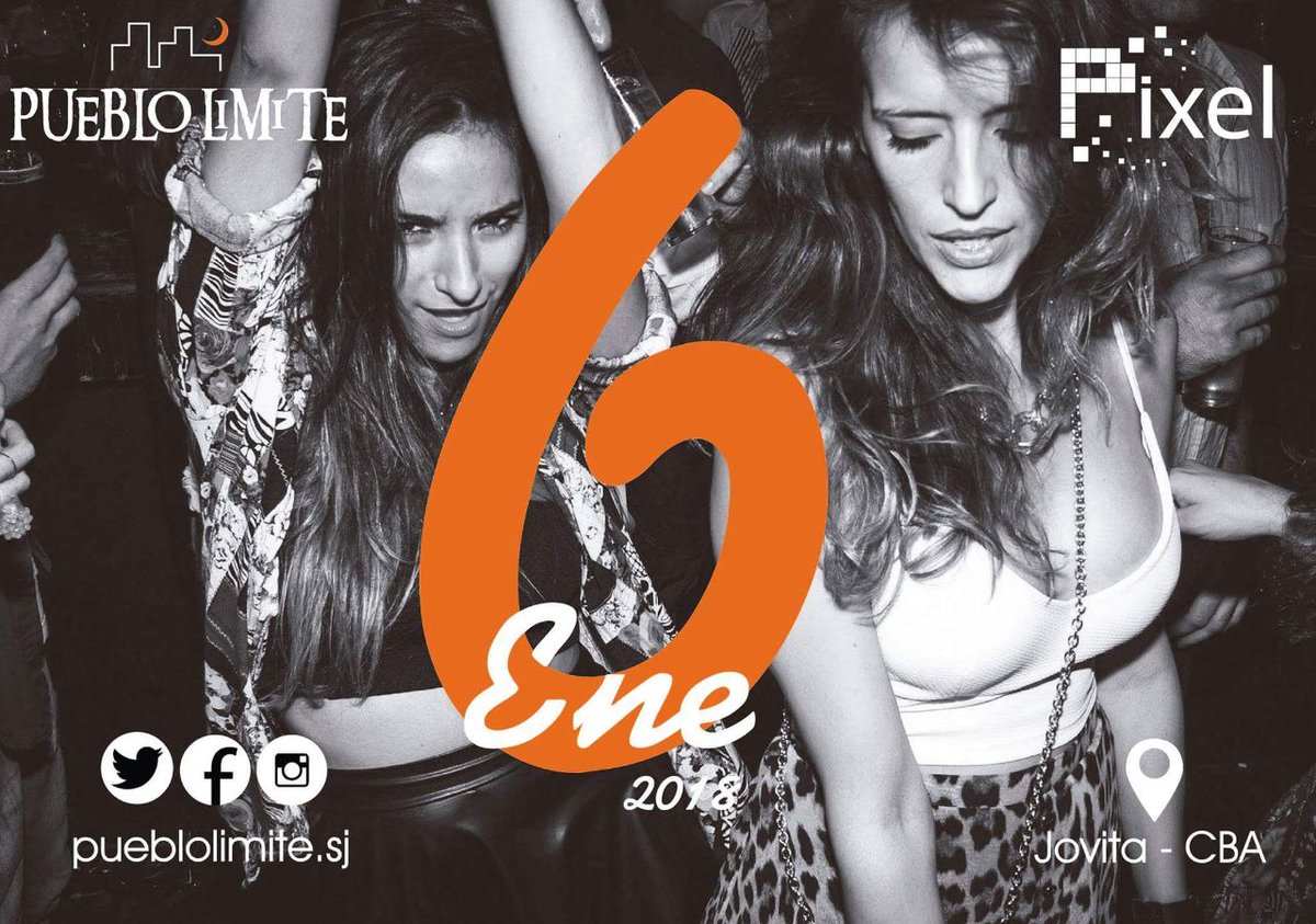 ~ 6 DE ENERO ~

/// PUEBLO LIMITE ///  JOVITA (Cba) ///       #VasABailar  3 SECTORES indor - outdoor - VIP/// barra tropical - patio cervecero /// 3 Djs en Vivo y simultáneo 

#traffics toda la zona /cont. 358 - 6007128 / inbox fanpage/inbox @pueblolimite_sj #Proximamente