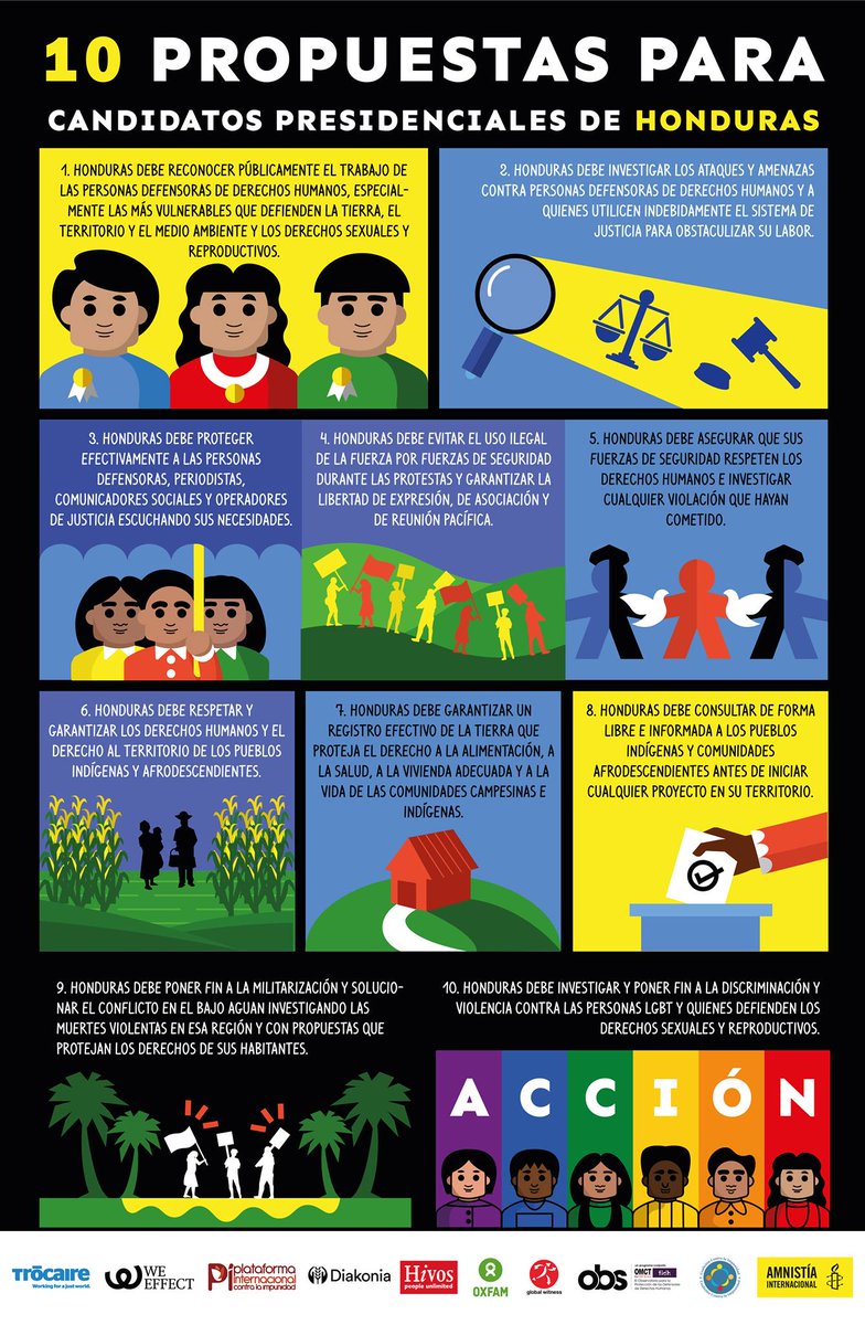amnistiahn's tweet photo. La actual crisis de derechos humanos en #Honduras exige a quienes opten a la presidencia, tomar las medidas necesarias para respetar los#DerechosHumanos de todas las personas, sin discriminación. 

#EleccionesHonduras https://t.co/xEbnYKTOE2