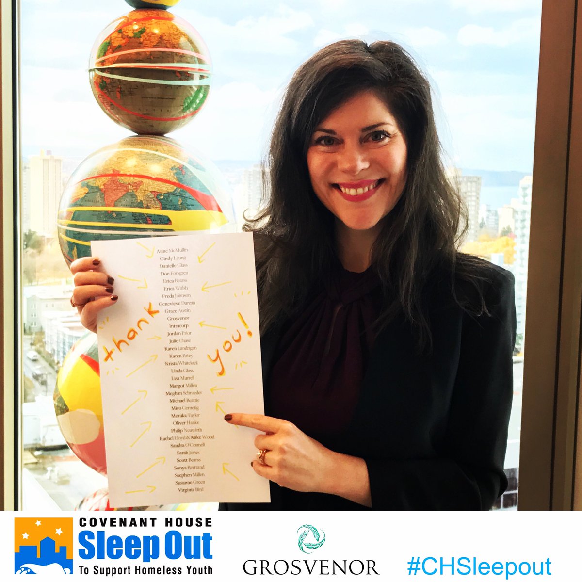 I owe special thx to those who helped me raise $15,050 for my #CHSleepOut - so many of you to thank, including <a href="/intracorphomes/">Intracorp Homes</a> <a href="/GrosvenorAmer/">Grosvenor Americas</a>