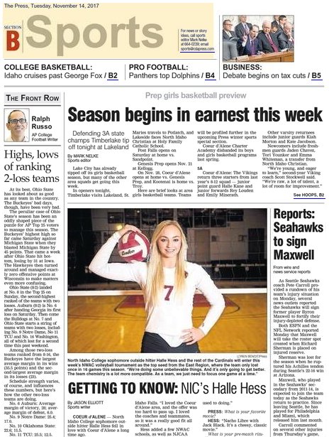 ICYMI: Getting to Know NIC sophomore volleyball player Halle Hess ... and previews of area high school girls basketball can be found at cdapress.com