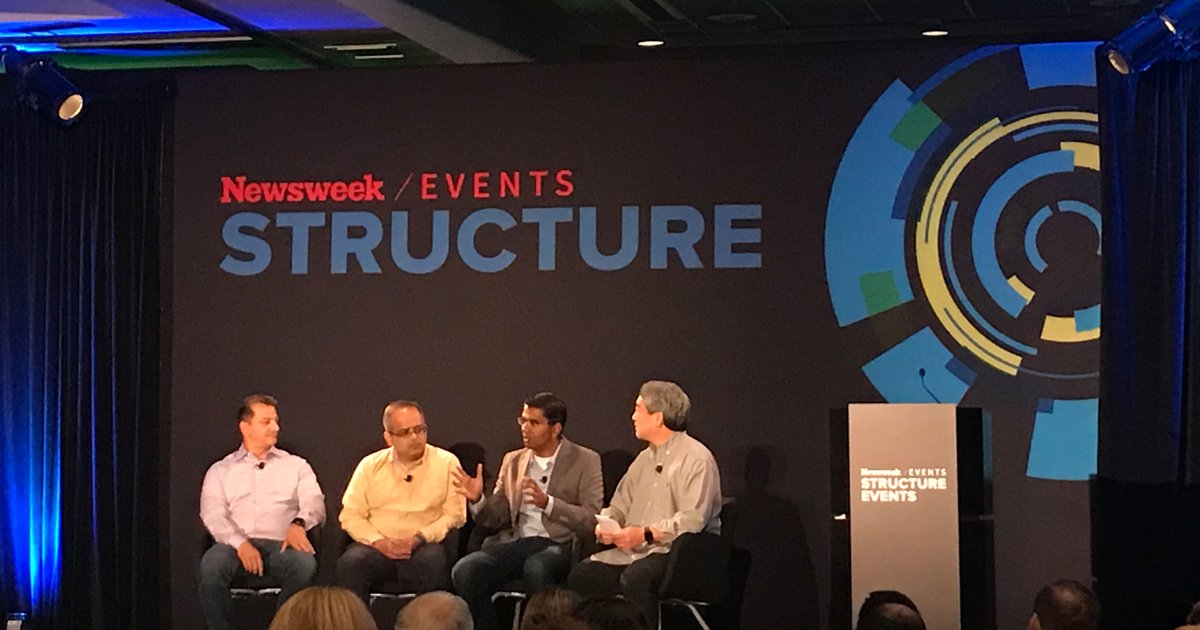 Platform9Sys's tweet photo. Platform9 CEO @sirishraghuram sharing his thoughts on #Kubernetes, #serverless and multi-cloud strategies at #Structure2017 https://t.co/kpKhM6LqDn