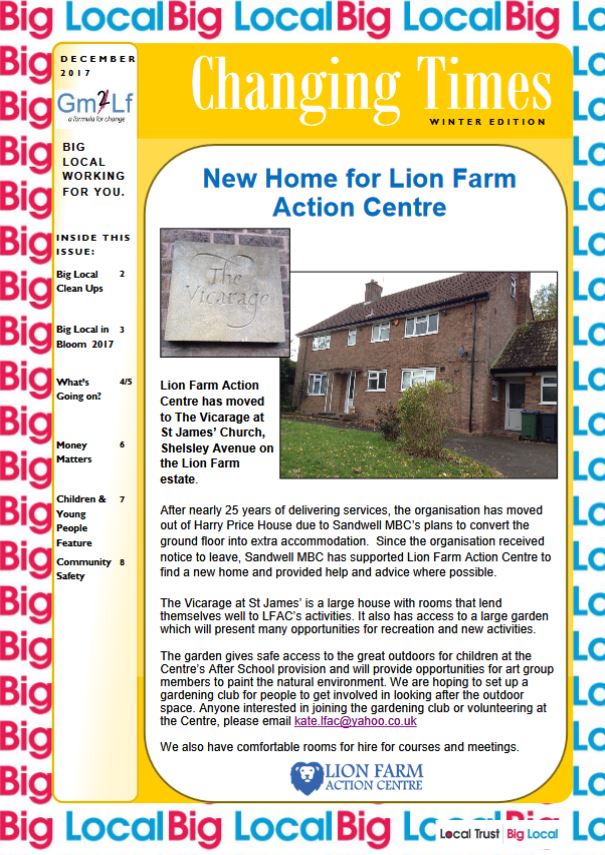 The Winter newsletter for GM2LF will soon be making it way  through your letterboxes in the next week or so. Alternatively pick up a copy from your local library, St James Church, Oakham Church, Holy  Cross Church or Lion Farm Action centre at there new centre at The  Vicarage
