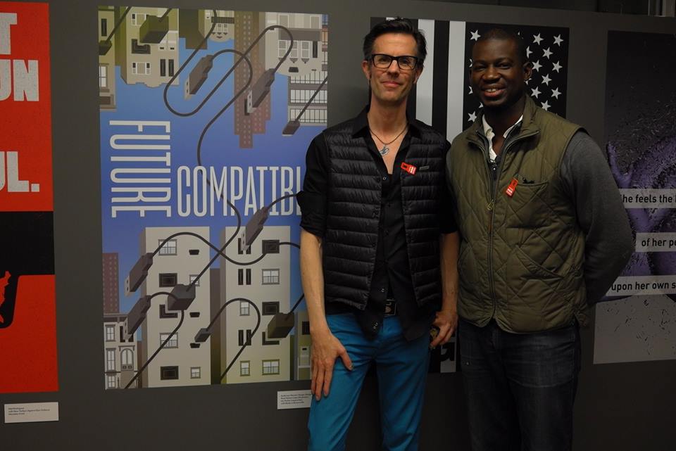 amplify_justice's tweet photo. .@TheJoeNewton of AND / Anderson Newton Design and Albert Nkulu Kakudji of @MadeinBville with their poster, "Future Compatible" advocating for representation of all racial groups in tech! https://t.co/vjTHC0fZli