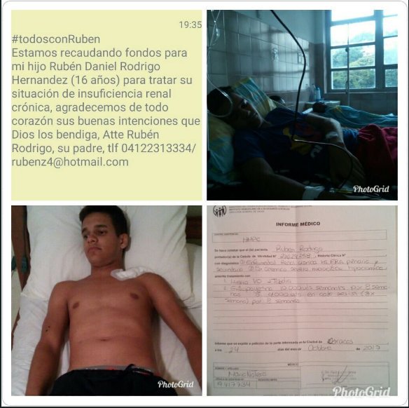 Naniguerrera99's tweet photo. Ruben es un joven De 16 años, con una insuficiencia renal crónica necesita recaudar 5000 $ para la operación necesita un transplante de riñón. 
Si no puedes donar apoya dando RT
#TodosConRuben 
#TodosConRuben https://t.co/PpJboRPr94