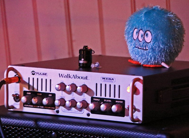 FarFromEdenBand's tweet photo. Bob See on Bass has a cute three-eyed Martian to help keep the beat going! #bassguitar #bassist #musician #martian #threeeyed #blue #livemusic #bandphotography https://t.co/Hz2Y1EFGPe
