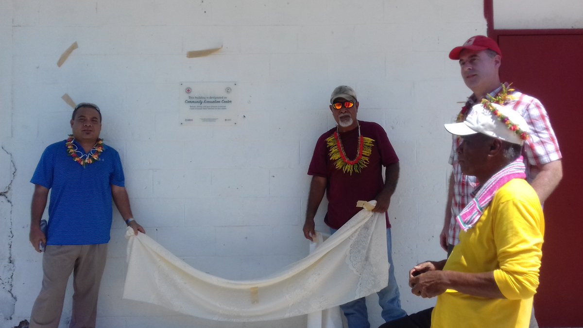 MRCS27892022's tweet photo. The launching of the new community Evacuation Center on the island of Eot with the Executive Director Mr. Frank, the Director of Chuuk Disaster and Emergency Operation Center (CDEOC), the High Chief of Eot, and ARC Country Representative Mr. Kendall.
#MRCS #AmCross https://t.co/lkBLD3HFB4