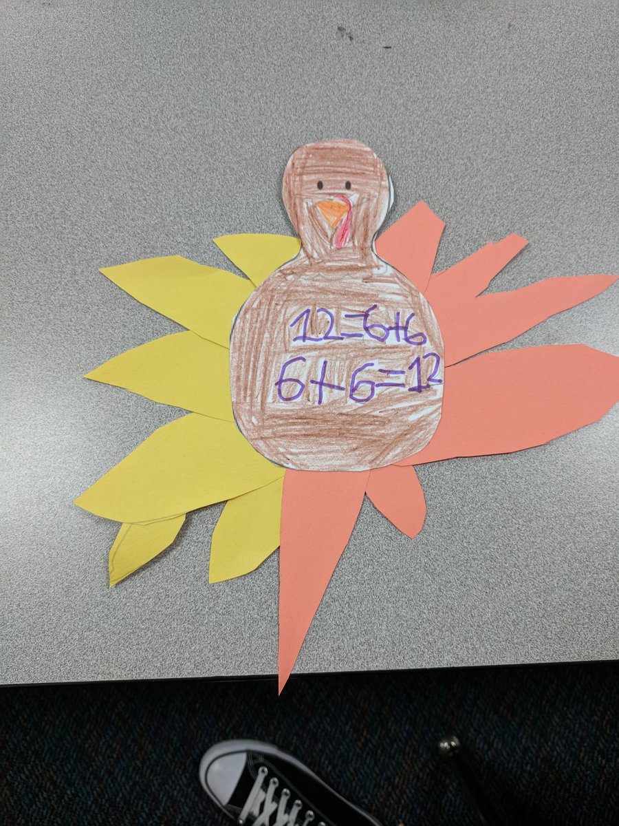 MrsGusewelle's tweet photo. Today in math we worked on doubles addition and since it's almost Thanksgiving we had to make a turkey! @HemmenwayStreak https://t.co/WznaAMOsF3