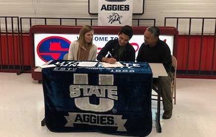 SHS_RedDevils's tweet photo. Caleb Garnica signed a letter of intent to Utah State for Cross Country tonight! Congrats Caleb!! #oneofus #shs_reddevils #classof2018 https://t.co/PHP2BBo1F6 https://t.co/PYCKNYG2I4