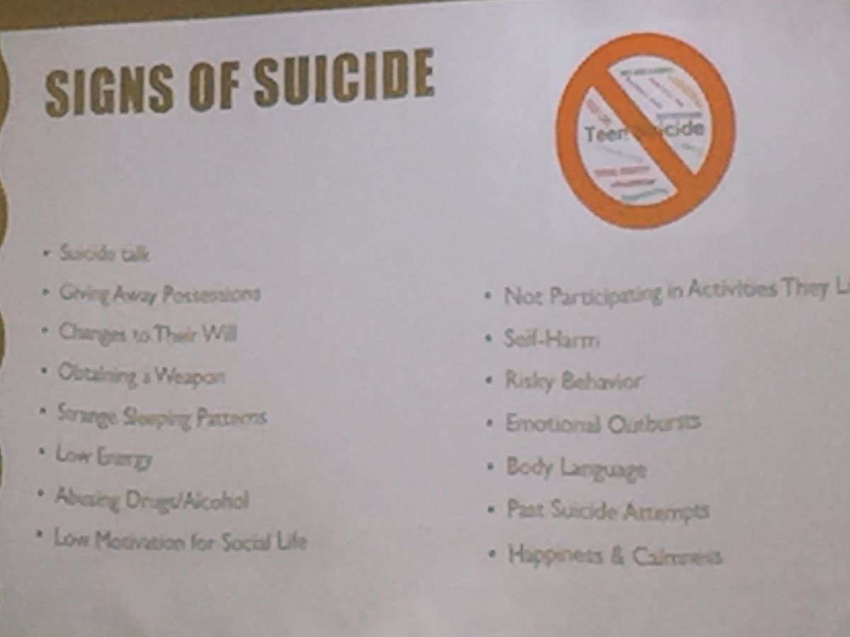 anne_halsey's tweet photo. Learning the warning signs of suicide and how to help. In SMCISD, Greater San Marcos Youth Council provides free mental health counseling for kids ages 6-17; the Samaritan Center provides free counseling services for vets; and CTMC Hospice provides free grief counseling services. https://t.co/wh1XZxboyd