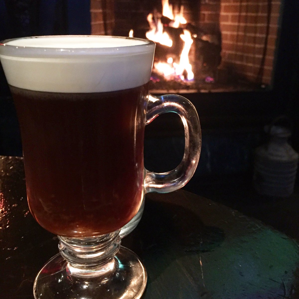 grmaraleigh's tweet photo. @HibernianPub #irishcoffee by the fire https://t.co/P6dgTBhrxV