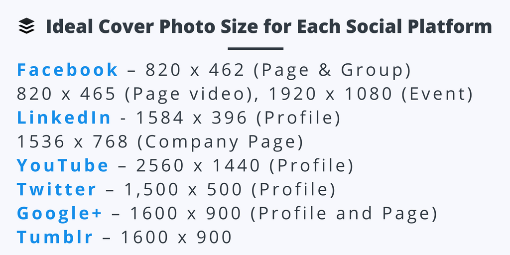 The Ideal Cover Photo Size for Each of the Major Social Media Platforms [New Data + Cheat Sheet]

📐📏 buff.ly/2ml0gxY