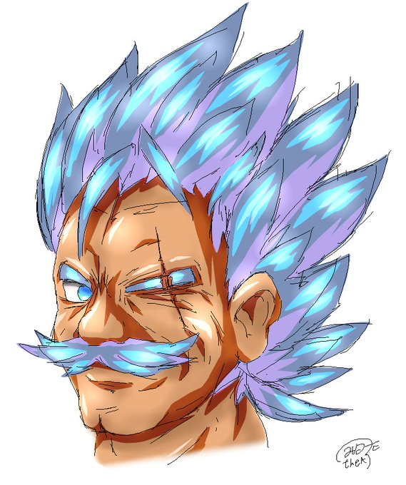 ブロリーの親父ぃだから超化も青色でしょ…ってゴッドSSだこれ!な超パラガスらくがき https://t.co/H8XPkotHkL