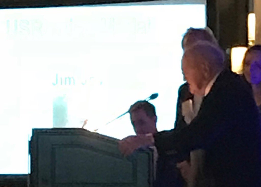bhsrowing's tweet image. Jimmy Joy receiving a well deserved award at Golden Oars.   Congratulations from #CRI