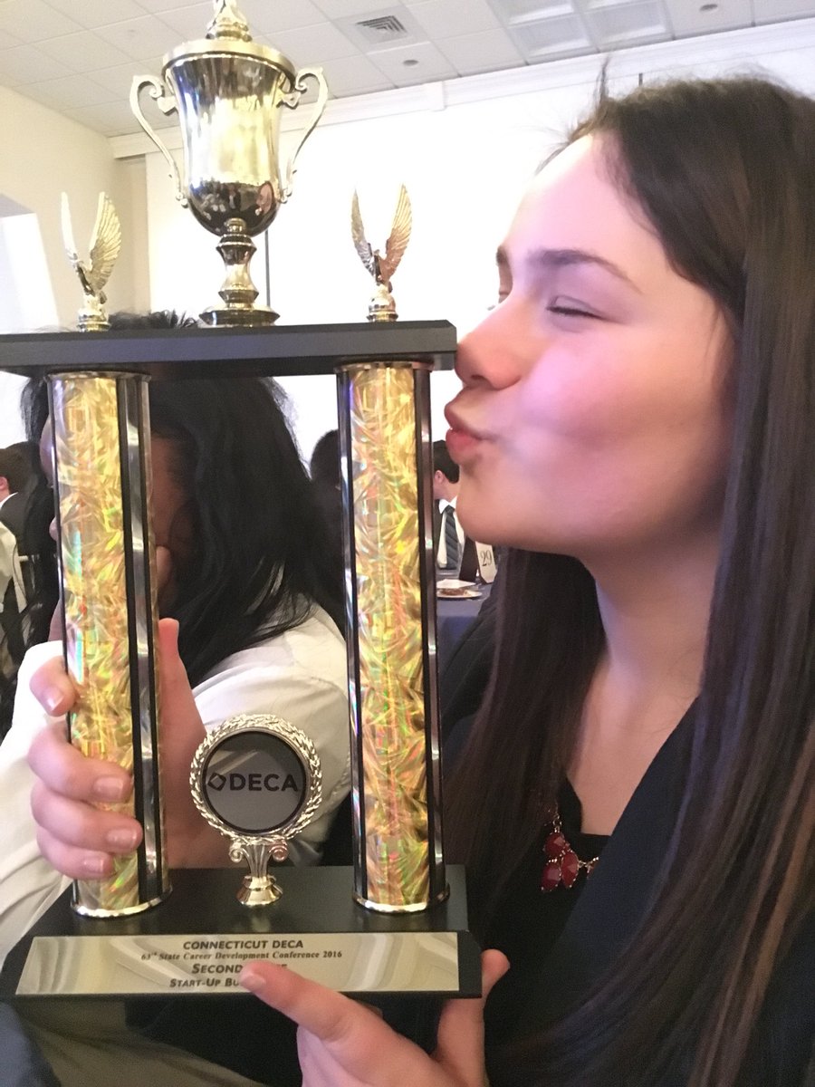 Hamden_DECA's tweet photo. Day 15: Very first photo as a DECA member! We have decided to twist it up and take it back to our marketing 3 students’ first state wins ever! 🏆🔷 #WereSad #DontLeave @ram_swizzle @emilydemanchyk @maddieesmitty @_emmatwohill_ https://t.co/qTBWiVpl3D