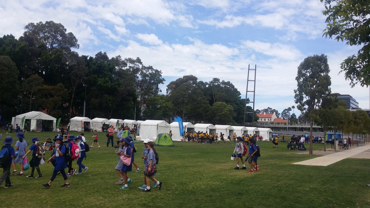 Students loving the wide open spaces of Cathy Freeman Park @olympicpark_syd as they take some time out from the interactive workshops at #YES2017P !