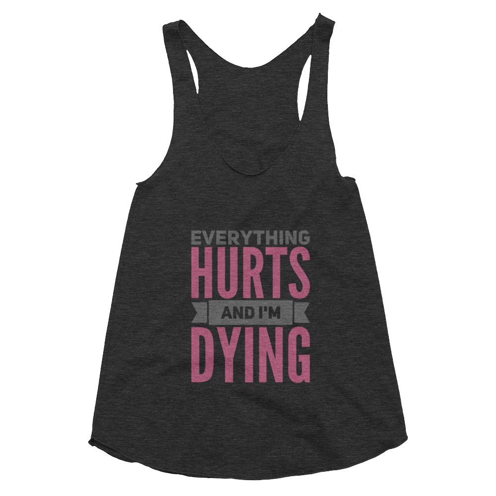 polepunzel's tweet photo. Everything Hurts and I'm Dying Pink Racerback Tank https://t.co/QqWJ0Jiz1D #polepunzel #poledancing https://t.co/s2d8BkFot8