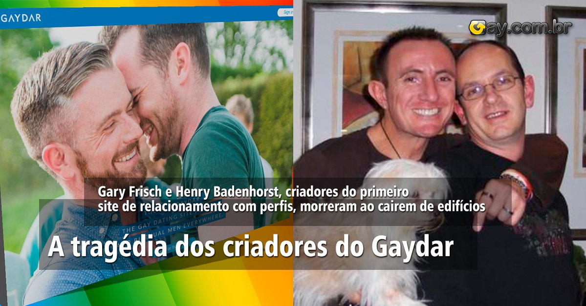 gaycombr's tweet photo. Henry Badenhorst,  um dos dois criadores do site de relacionamentos gay Gaydar, cometeu suicídio pulando de um edifício em Joanesburgo, África do Sul, no sábado, da mesma forma que o seu ex-companheiro, Gary Frish, o outro criador do Gaydar, há 10 anos.
https://t.co/I52HtwovfH https://t.co/4SQKBWTEqC