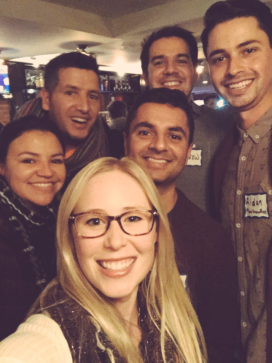 JennEDelconte's tweet photo. Oh hey, it's a little #ATBX cohort 1 reunion at @startupcalgary mixer 😜 @VidyaCrawley @shannonaholder https://t.co/NjpRe94eLR
