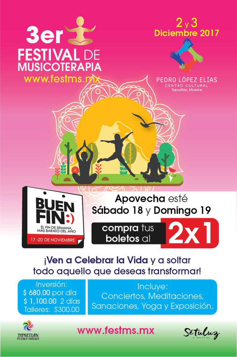 FestMusicoterap's tweet photo. Nos sumamos a #ElBuenFin aprovecha este fin de semana y compra tus boletos al 2x1 en https://t.co/SFdKvbV2b5 https://t.co/lPCyJcwWHE