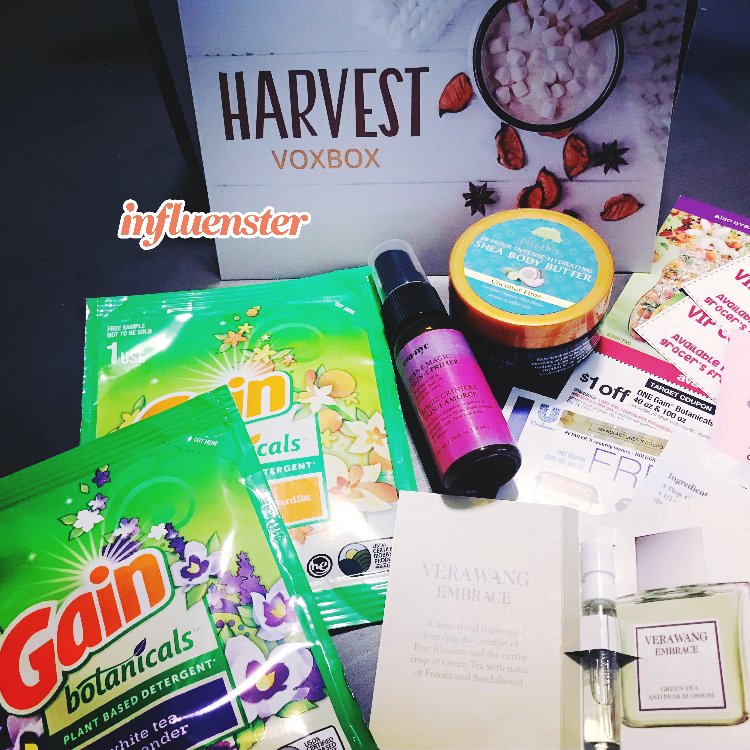 avail05's tweet photo. Received my free #HarvestVoxBox and can’t wait to try out all the products. #influenster #voxbox #freegoodies https://t.co/RlpTRBcoZd