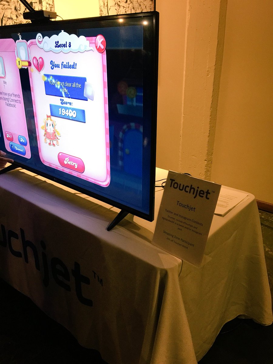 itsPirrip's tweet photo. #Touchjet Wave device can turn your smart tv to a whole new level of fun! Touch screen tv candy crush , wow! #getgeekedSF @getgeekedEvents https://t.co/qqOvlAKGdE