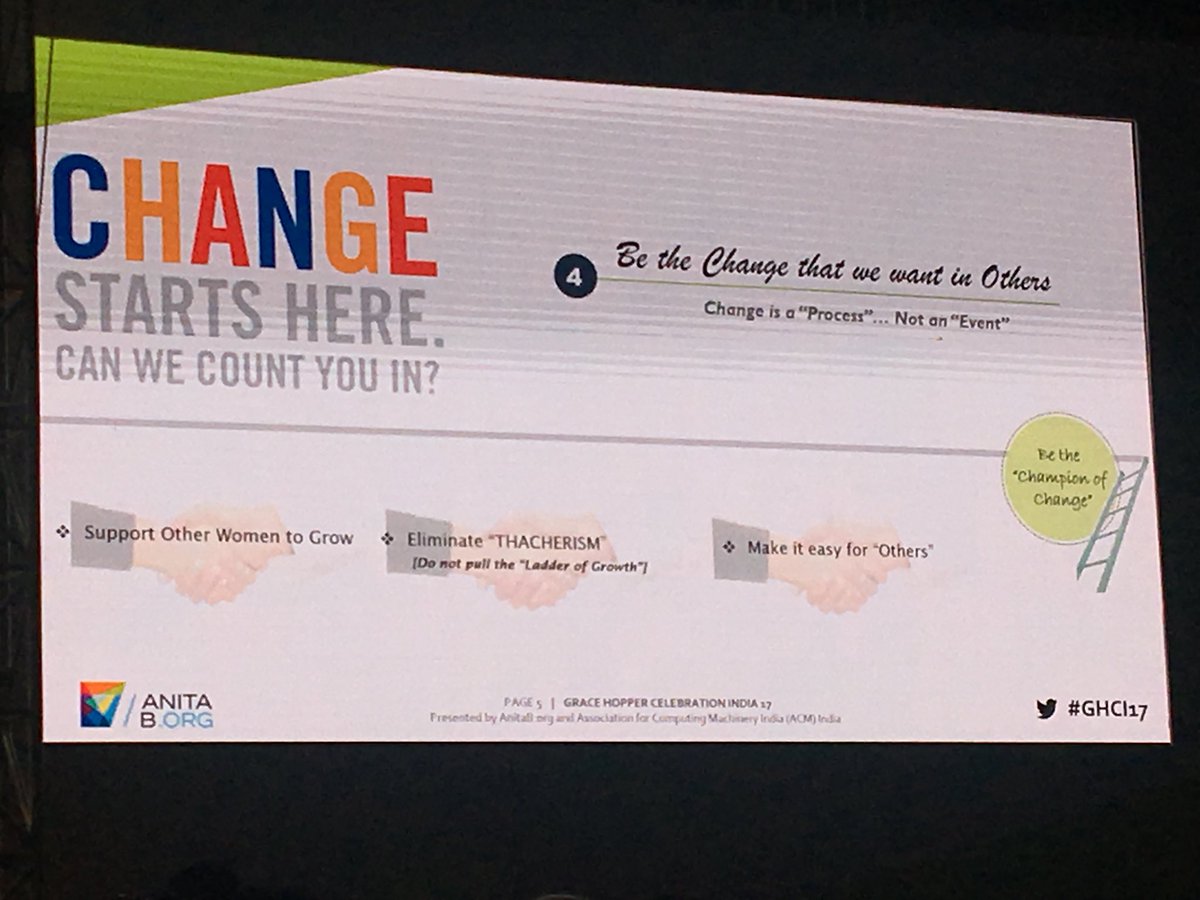 ManikRK's tweet photo. Don’t wait-Be the change #GHCI17 https://t.co/l7djy7SZ0v